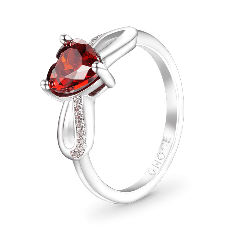 Gnoce Sparkling Birthstone Infinity Love Heart Ring
