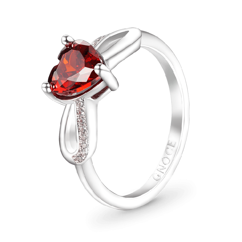 Gnoce Sparkling Birthstone Infinity Love Heart Ring