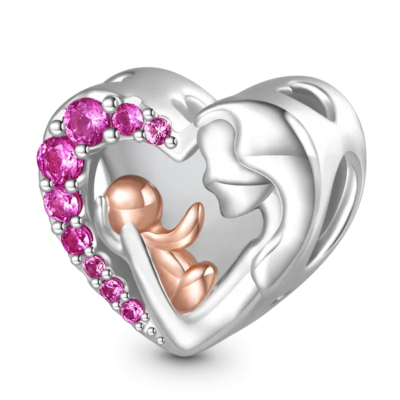 Gnoce Mom Hugs Baby Birthstone Engravable Charm