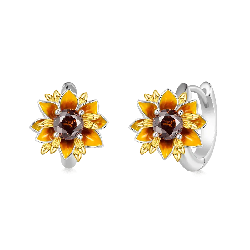 Gnoce Sunflower Hoop Earrings