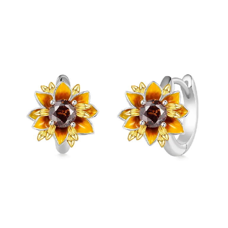 Gnoce Sunflower Hoop Earrings