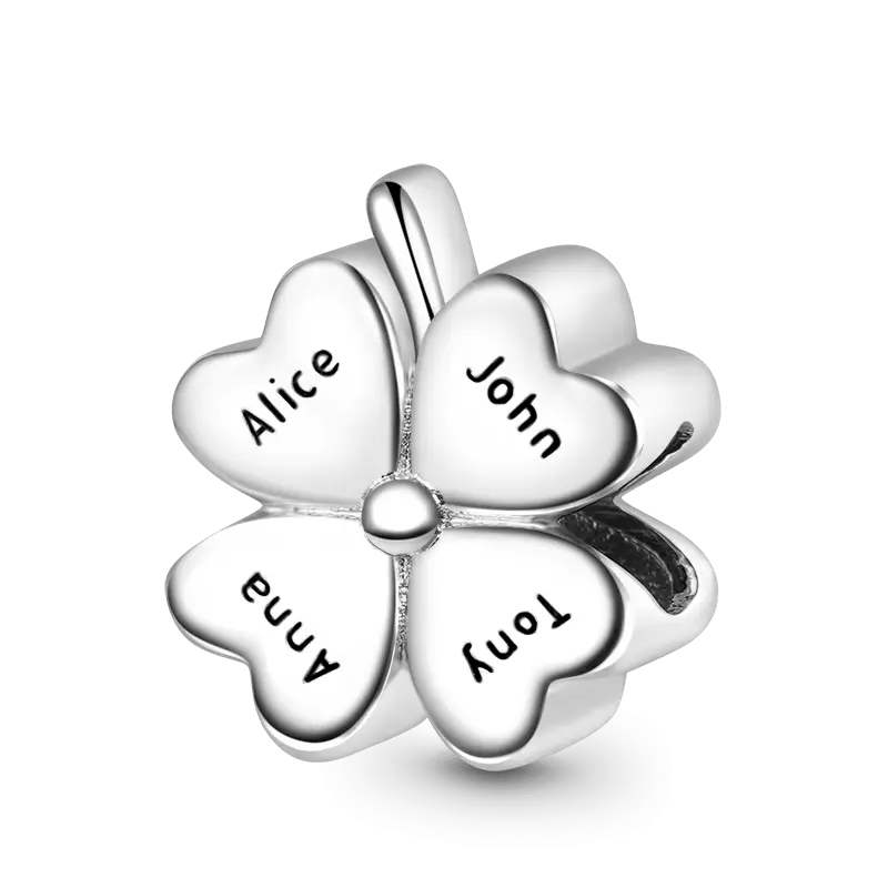 Gnoce Lucky Four-leaf Clover Engravable Charm
