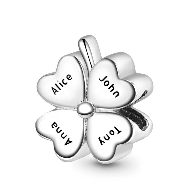 Gnoce Lucky Four-leaf Clover Engravable Charm