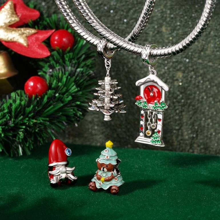 Gnoce Christmas Gnome Santa Claus Charm