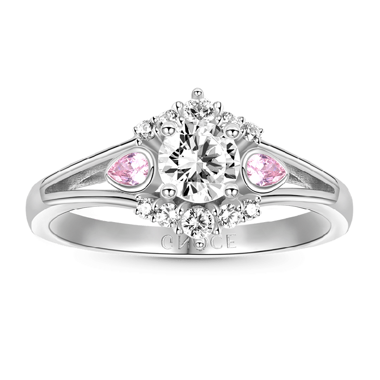Gnoce Elegant Round Cut Promise Ring