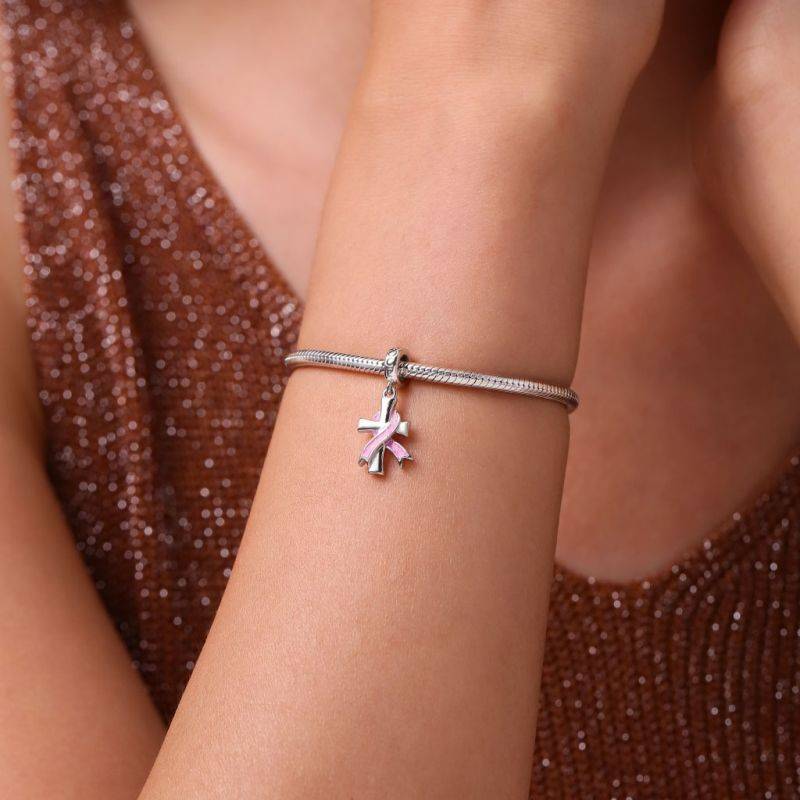 Gnoce Breast Cancer Awareness Pendant Dangle Charm