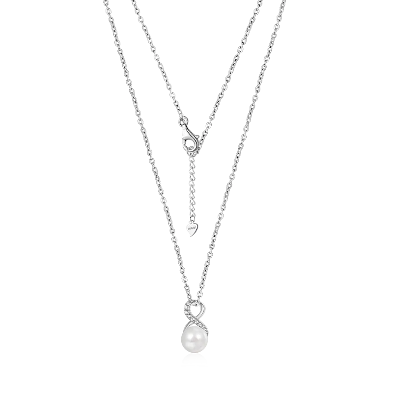 Gnoce Sparkling Infinity Love Pearl Necklaces