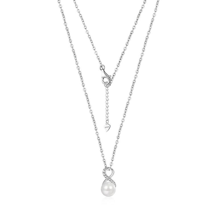 Gnoce Sparkling Infinity Love Pearl Necklaces