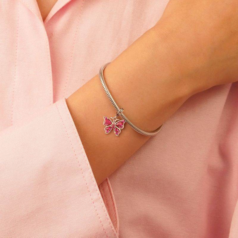 Gnoce Pink Butterfly Pendant Dangle Charm