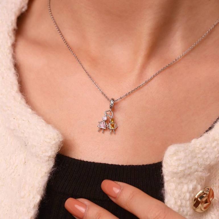 Gnoce Valentine's Day Love Characters Birthstone Pendant Dangle Charm