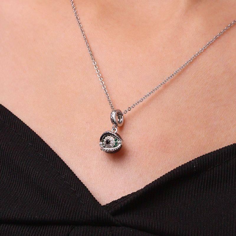 Gnoce Halloween Rotatable Devil Eye Pendant Dangle Charm