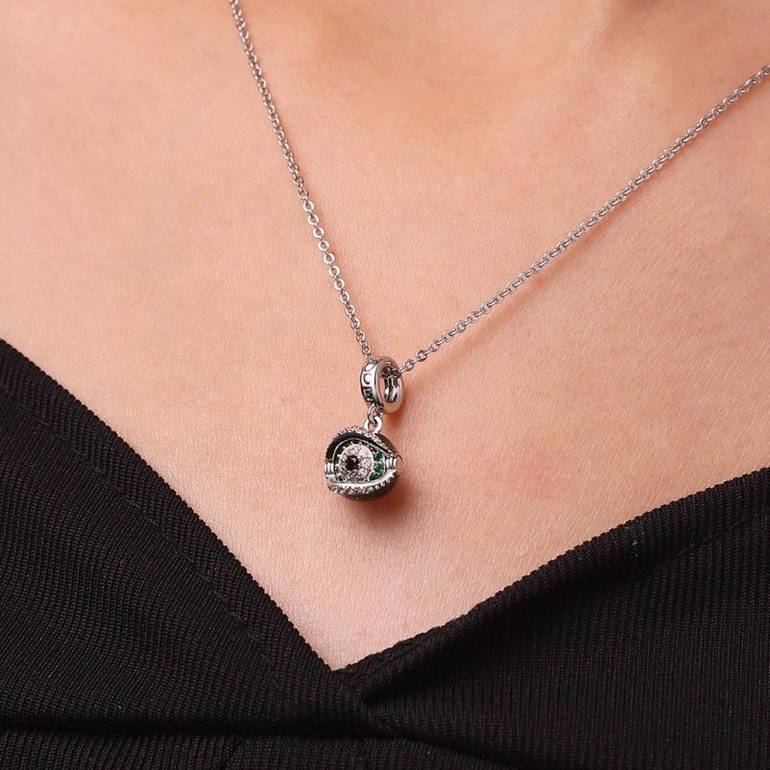 Gnoce Halloween Rotatable Devil Eye Pendant Dangle Charm