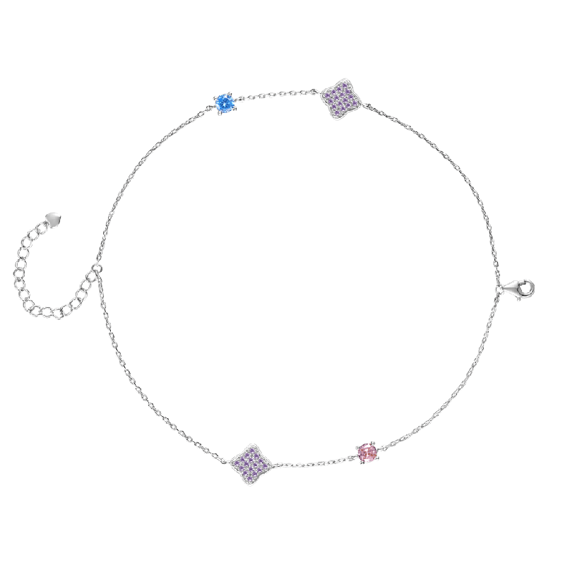 Gnoce Four-Leaf Clover Birthstone Adjustable Bracelets