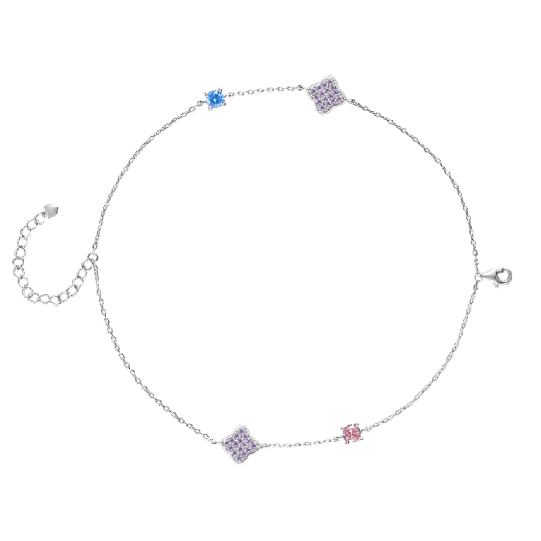 Gnoce Four-Leaf Clover Birthstone Adjustable Bracelets