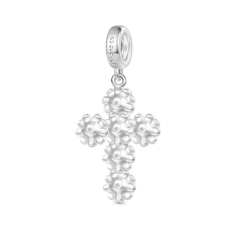 Gnoce Birthstone Daisy Cross Pendant Dangle Charm