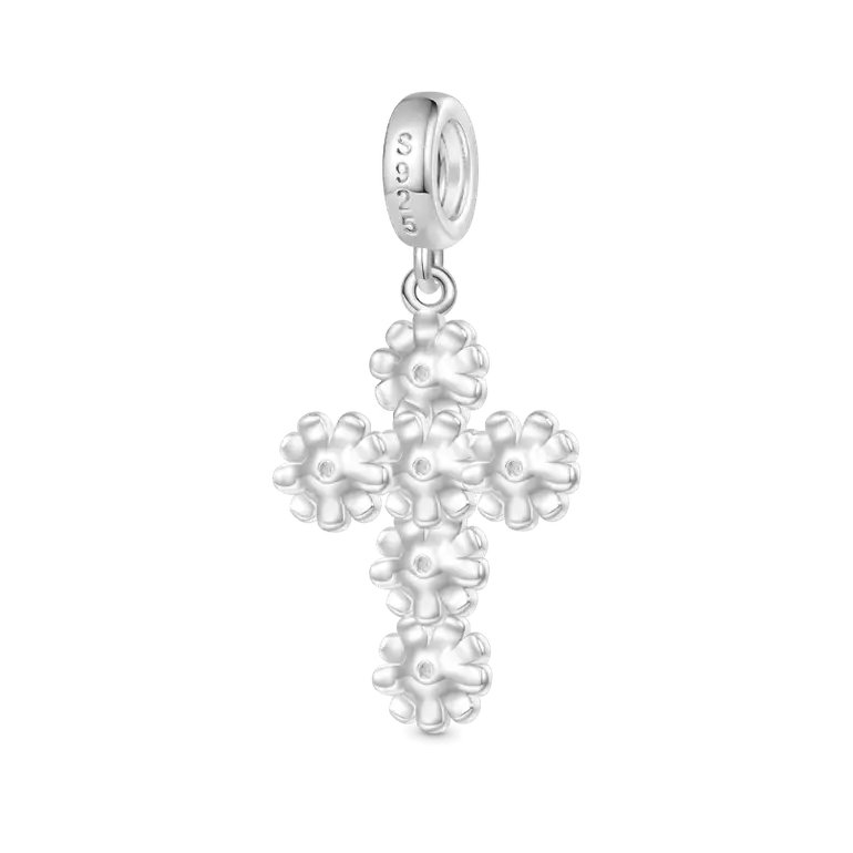 Gnoce Birthstone Daisy Cross Pendant Dangle Charm