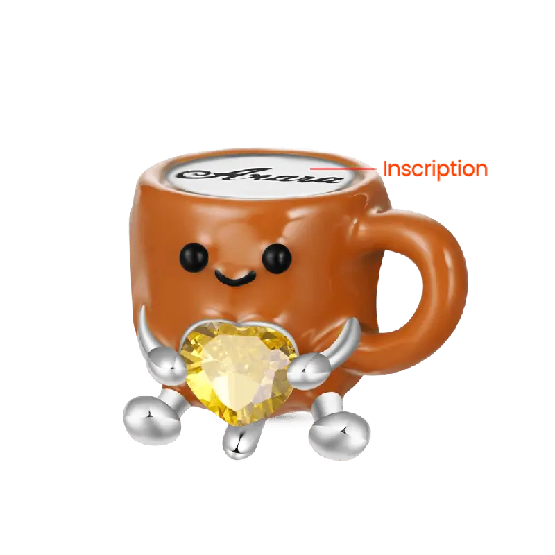 Gnoce Engravable Coffee Cup Embraces Love Charm