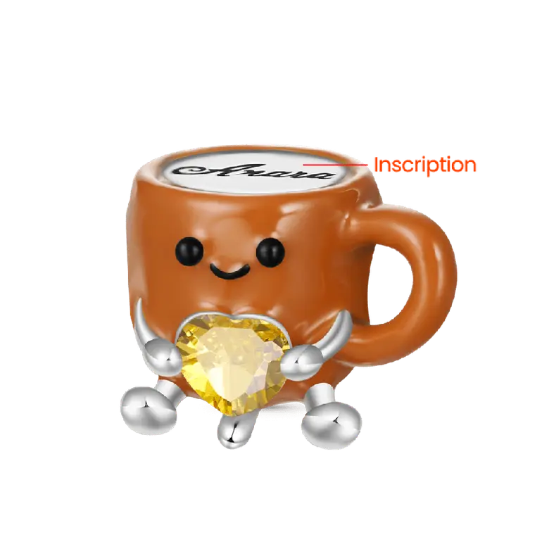 Gnoce Engravable Coffee Cup Embraces Love Charm