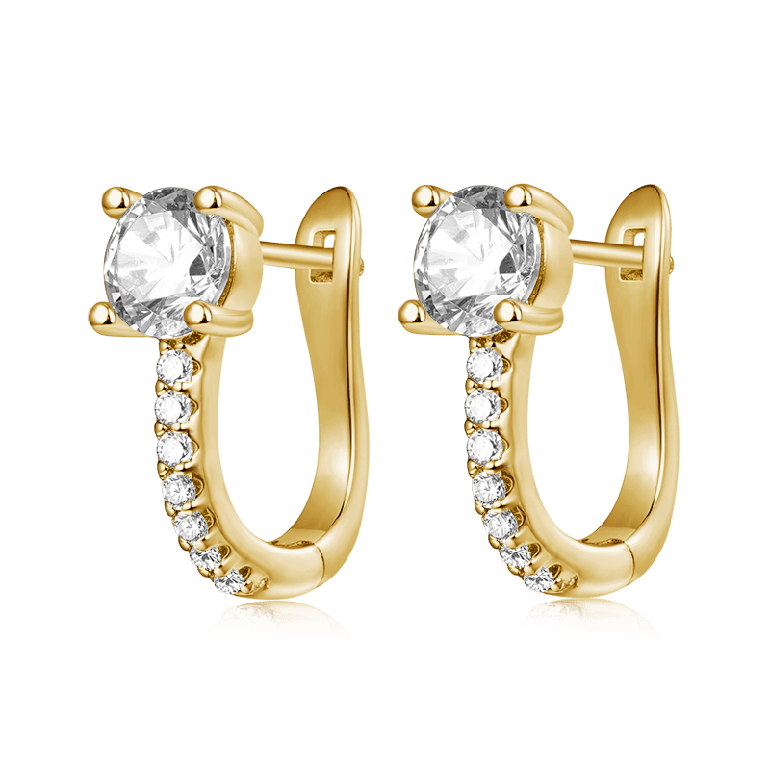 Gnoce Delicate Crystal Zircon Hoop Earrings