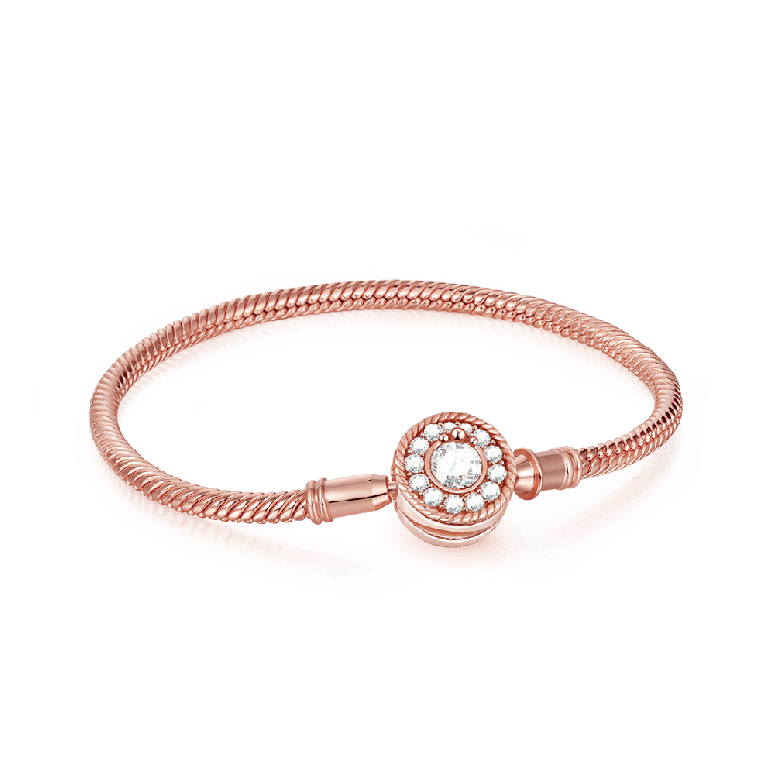 Rose Gold Plated Bracelets With Gnoce Logo S925 Silver