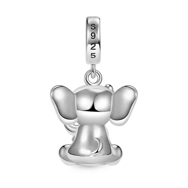 Gnoce Little Elephant Embraces Heart Gem Pendant Dangle Charm