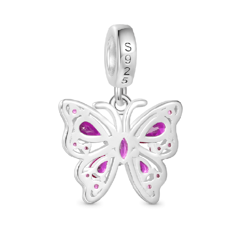 Gnoce Pink Butterfly Pendant Dangle Charm