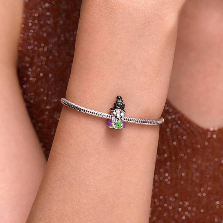 Gnoce Halloween Gnome Witch Spider Hat Charm
