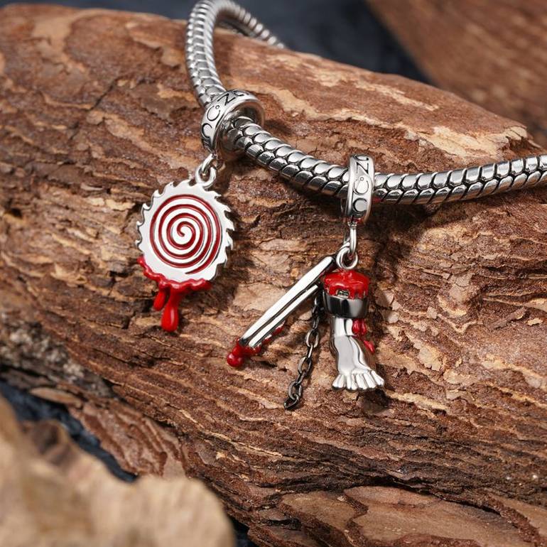 Gnoce Dangerous SAW Severed Leg Pendant Dangle Charm
