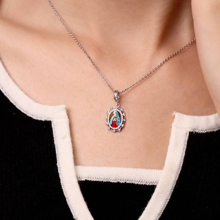 Gnoce Religious Virgin Mary Birthstone Pendant Dangle Charm