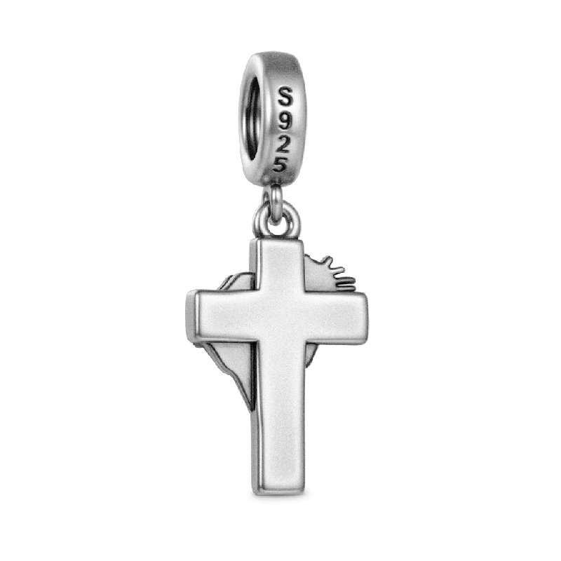 Gnoce Cross with Thorn Crown Pendant Dangle Charm
