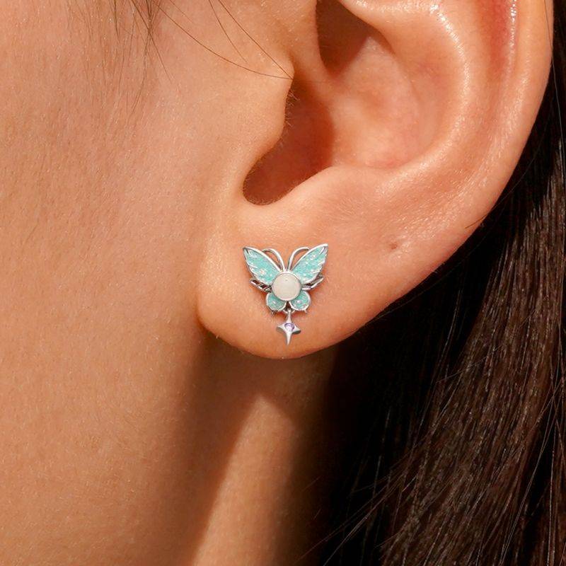Gnoce Glow-in-the-Dark Butterfly Stud Earrings