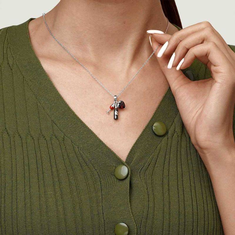 Gnoce Wine Cup Love Triple Pendant Dangle Charm