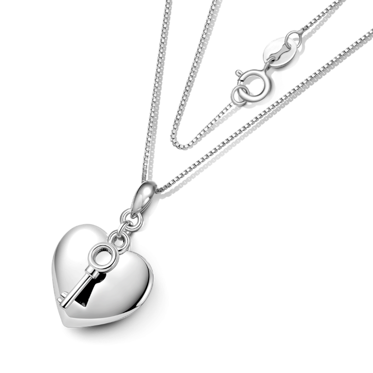 Gnoce Engravable Heart & Key Necklaces