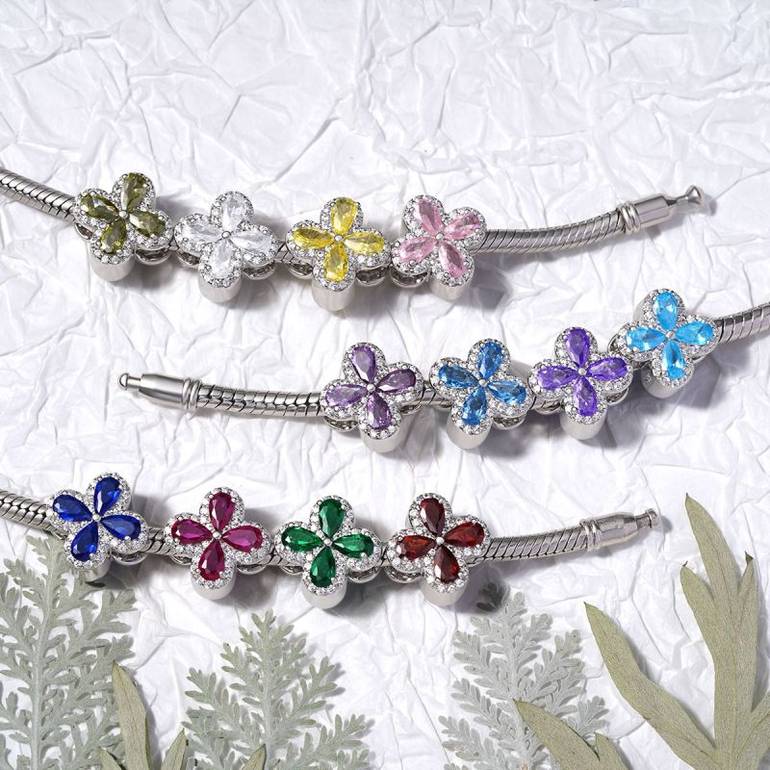 Gnoce Lucky Clover Birthstone Basic Charm