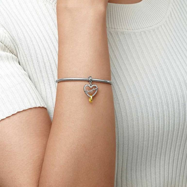 Gnoce Love You Daughter Heart Pendant Dangle Charm