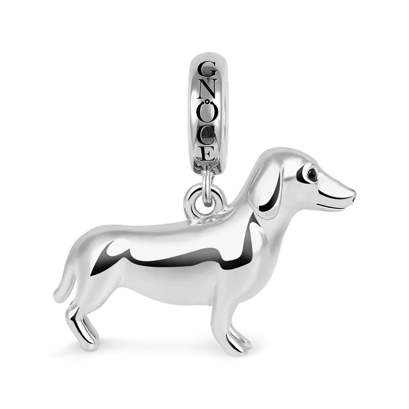 Polished Dachshund Charm Pendant 925 Sterling Silver