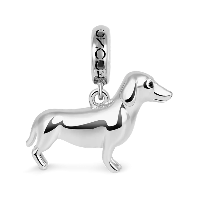 Polished Dachshund Charm Pendant 925 Sterling Silver