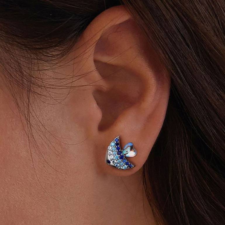 Gnoce Shinning Fish stud Earrings