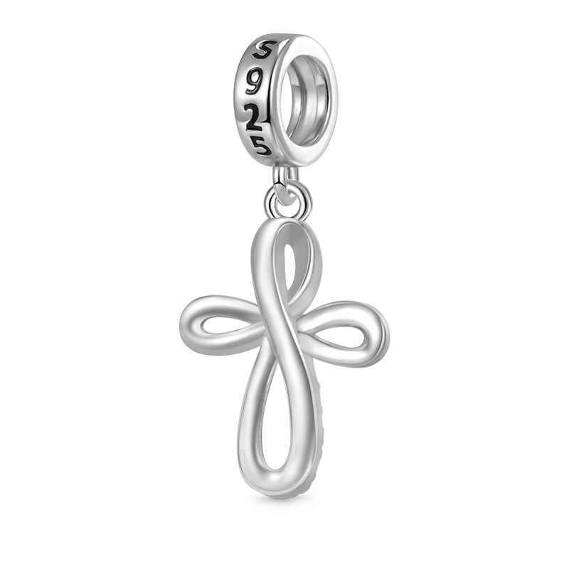 Gnoce Eternal Ribbon Cross Pendant Dangle Charm
