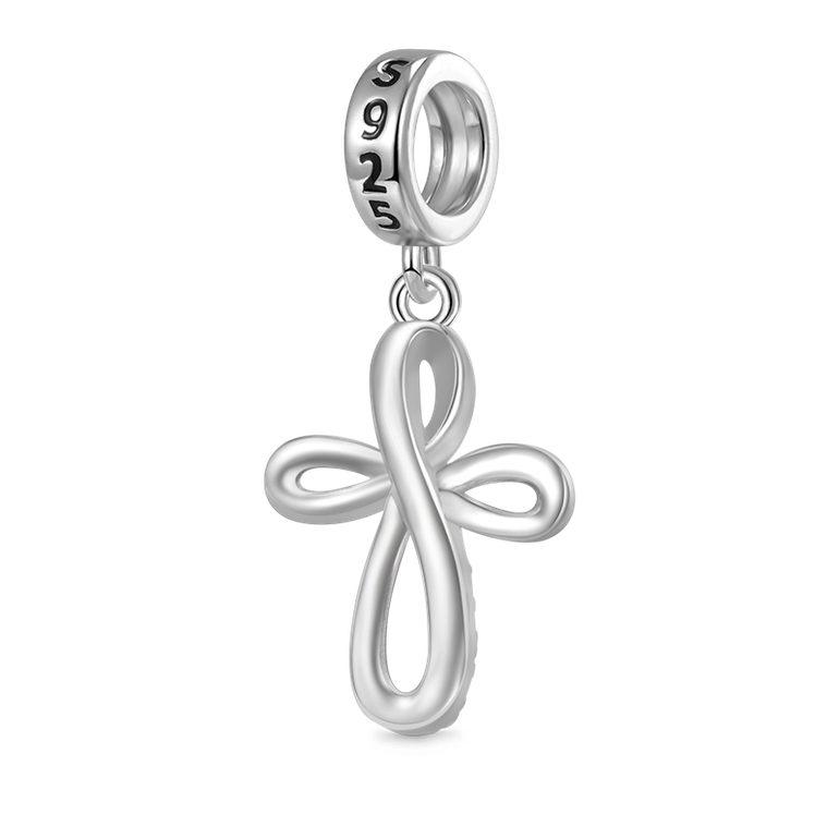 Gnoce Eternal Ribbon Cross Pendant Dangle Charm
