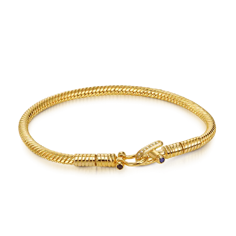 Gnoce Foldover Buckle Basic Snake Chain Bracelets