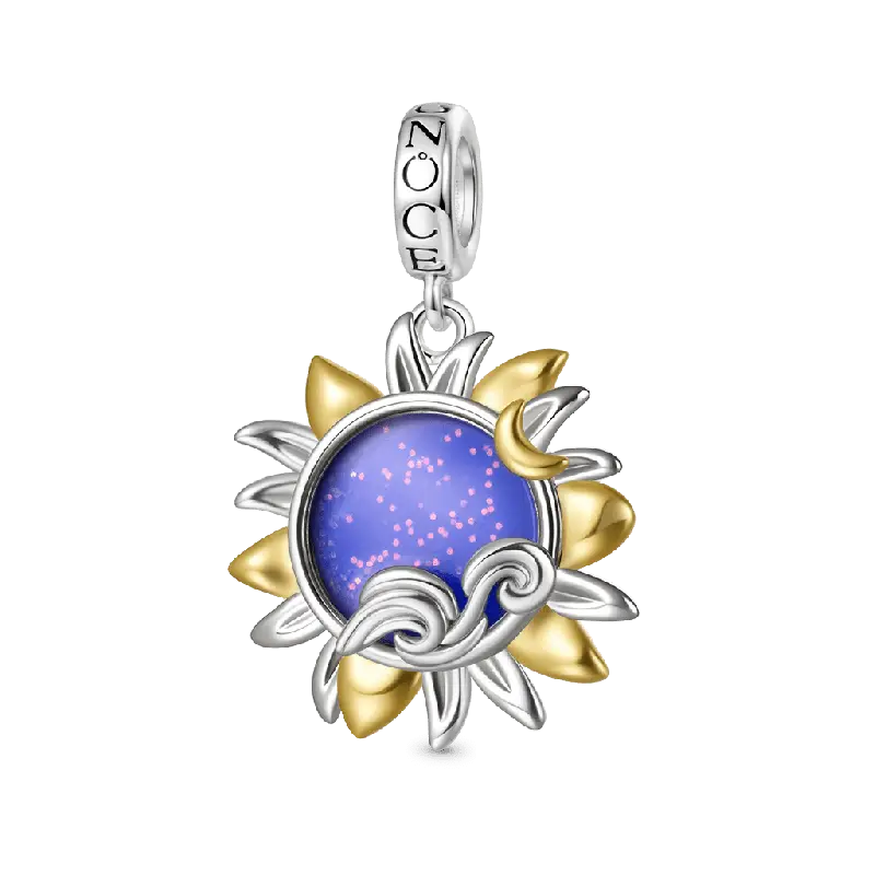 Gnoce Starry Night Sunflower Glow-in-the-Dark Pendant Dangle Charm