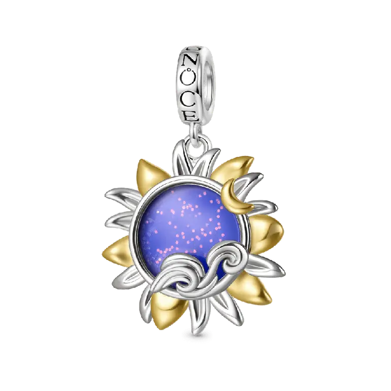 Gnoce Starry Night Sunflower Glow-in-the-Dark Pendant Dangle Charm
