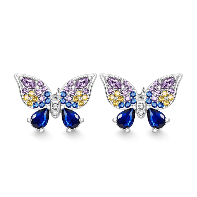 Gnoce Sparkling Butterfly Stud Earrings