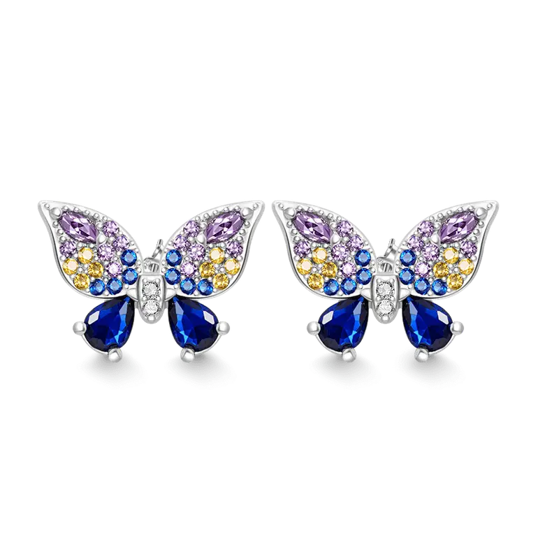 Gnoce Sparkling Butterfly Stud Earrings