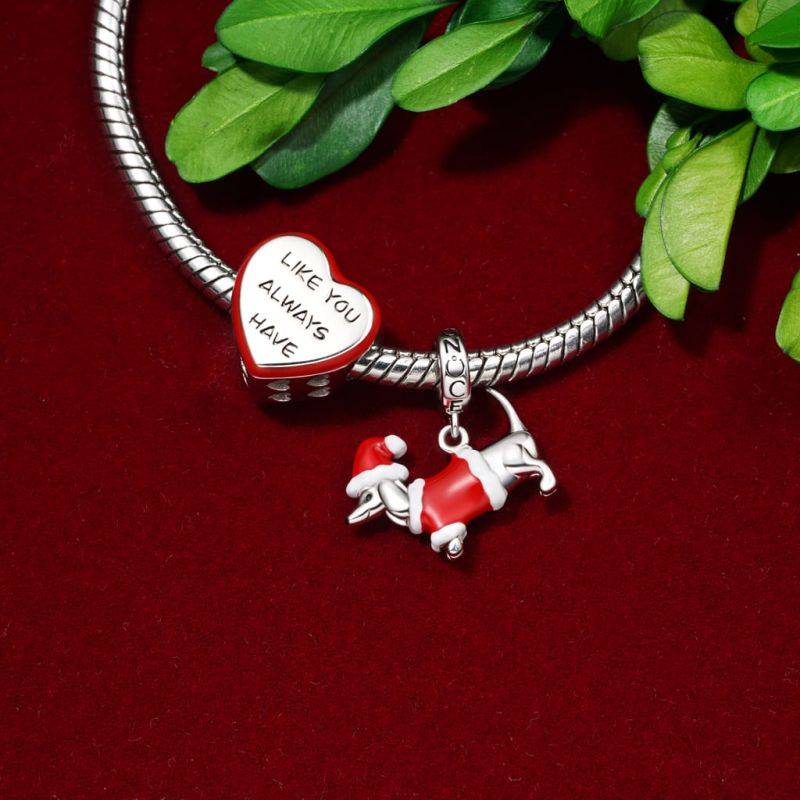 Gnoce Dachshund Dog Christmas Decor Pendant Dangle Charm