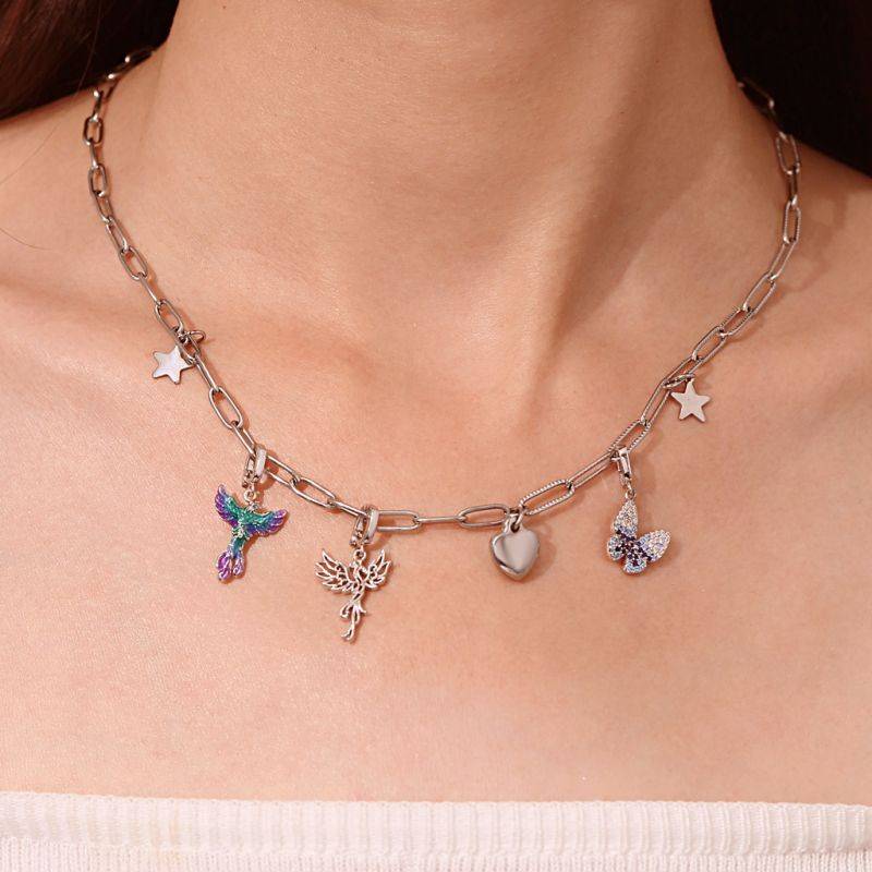Gnoce Shiny Blue Butterfly Clasp Clusters Charm