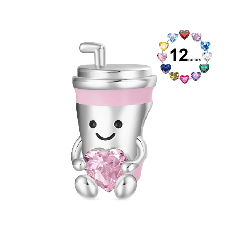 Gnoce Fun Coffee-To-Go Cup Pink Embraces Love Charm