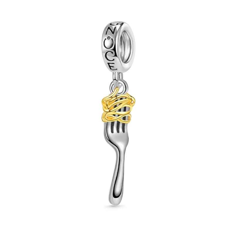 Gnoce Fork & Pasta Pendant Dangle Charm