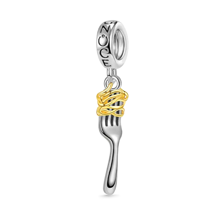 Gnoce Fork & Pasta Pendant Dangle Charm